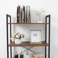 thumbnail image 4 of Bookshelf, 4-Tier Bookcase, Living Room Standing Unit Shelf, Stable Steel Frame, Bedroom, Office, Industrial Design, Rustic Brown, 4 of 8