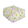 thumbnail image 1 of Green and Pink Rectangle Pouf, Doodle Style Random Wavy Stripes with Big Small Spots Art Theme, Under Desk Foot Stool for Living Room Office Ottoman with Cover, 25", Green Pink White, by Ambesonne, 1 of 4