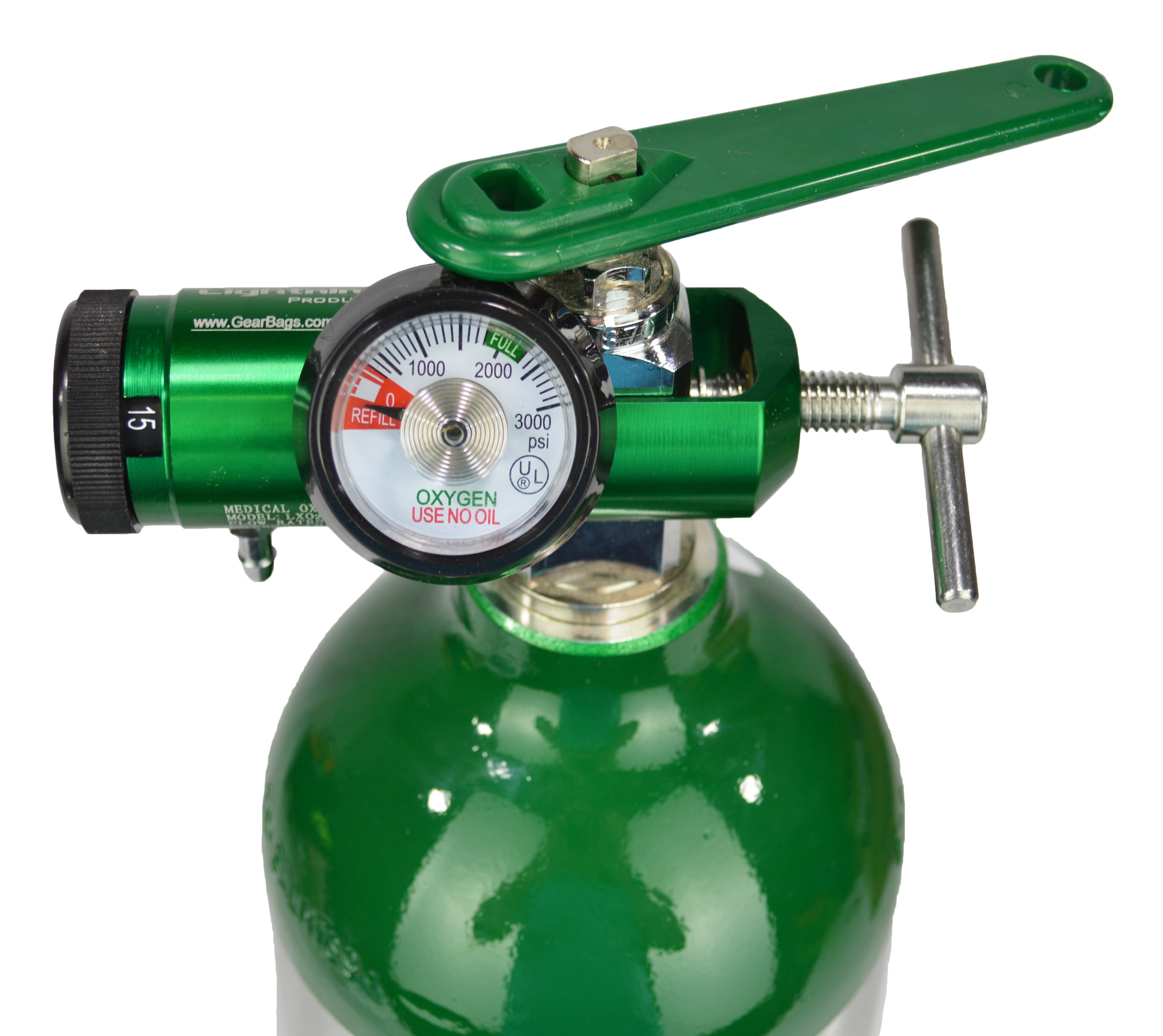 Lightning X O2 Mini Oxygen Regulator CGA-870 Gauge Flow Rate 0-15lpm w/ Wrench