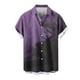 thumbnail image 4 of Mens Casual Manga Corta Botón Abajo Camisas Turndown Cuello Blusa de Impresión, Poliéster Ligero Top de la Moda para el Verano Al Aire Libre Y el Uso Diario, 4 of 6