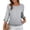 18#Gray, variant on Round Neck Ruffled Hem 3/4 Sleeve Top,Casual Ruffle Solid Blouse Top,Short Sleeve Tops for Women