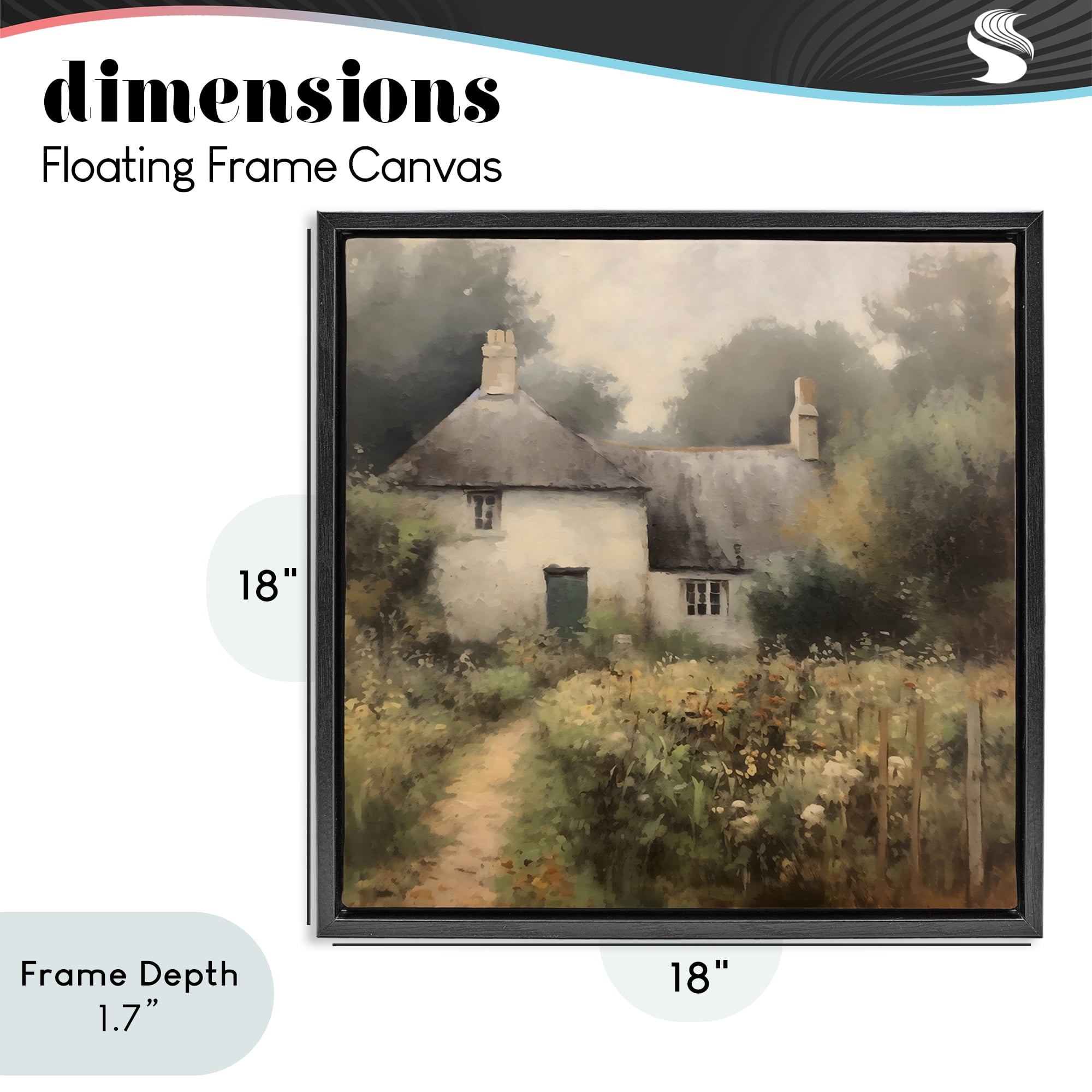 Stupell Industries Cottage Comfort in Summer Garden Black Framed Floater Canvas Wall Art, design by Creative Studio