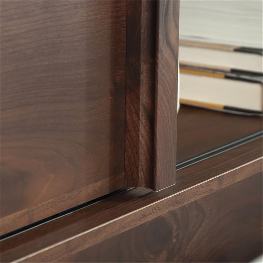 Pemberley Row Engineered Wood Grand Walnut Headboard Rectangular Adjustable Shelves 61.06"W Unassembled