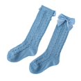 thumbnail image 1 of Calcetines de malla de verano para niñas pequeñas Color sólido Tubo medio Transpirable Lazos huecos Calcetines de princesa Nituyy Calcetines de red de verano sólidos a media pantorrilla para niños pequeños, 1 of 5
