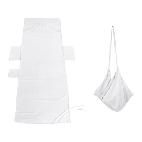 Portable Travel Sleeping Bag Liner Lightweight Soft Fabric Envelope Style with Pillow Pocket and Side Openings for Indoor Outdoor Use
