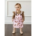 thumbnail image 6 of Rovasas Baby Girls Fall Outfits Romper + Football Print Overall Dress, 6 of 9