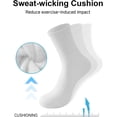 thumbnail image 4 of Lanola Cushion Crew Socks for Women Cotton Running Hiking Athletic Long Socks for Women 5 Pairs, 4 of 7