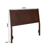 AFI Casanova Full Sized Solid Hardwood Panel Headboard in Walnut Brown