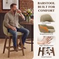 thumbnail image 6 of EOP Modern Swivel Bar Stools Set of 6, 25" Upholstered Counter Height Bar Stools with Wood Legs & Curved Back, Mid Century Bar Chairs for Kitchen Island Pub, Camel, 6 of 12