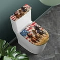thumbnail image 2 of FORUDESIGNS Horse American Flag Pattern 2 Pack Toilet Lid Cover with Toilet Tank Lid Cover, Adjustable Toilet Protector, 15-21 in, Fits Most Round Elongated and Oblong Lids, 4th of July, 2 of 8