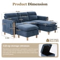 thumbnail image 6 of Villeston Modern U-Shape Sectional Sofa , 4 Seat Lounge Sleeper with Double Chaise for Living Room,Navy, 6 of 7