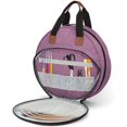 thumbnail image 1 of Bolsa de Bordado Resistente de Tela Oxford para Punto de Cruz con Múltiples Bolsillos y Asa, Bolsa Redonda de Doble Capa para Proyectos de Bordado, Aros, Hilo Dental, 1 of 12
