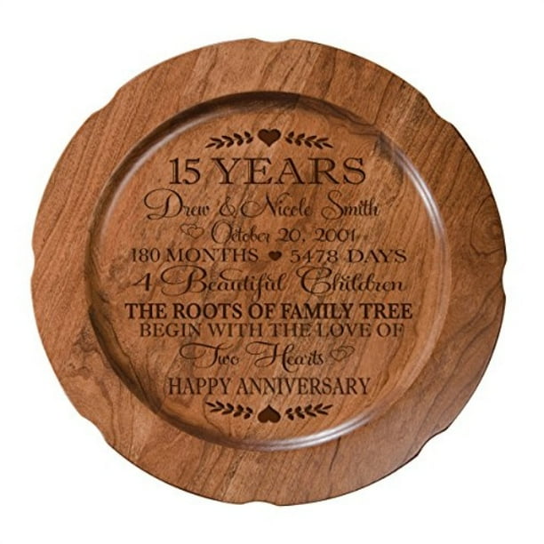LifeSong Milestones - 15th Wedding Anniversary Plate Gift for Couple