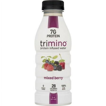 Trimino Protein Infused Water, Mixed Berry, 16 Fl Oz, 12 Ct
