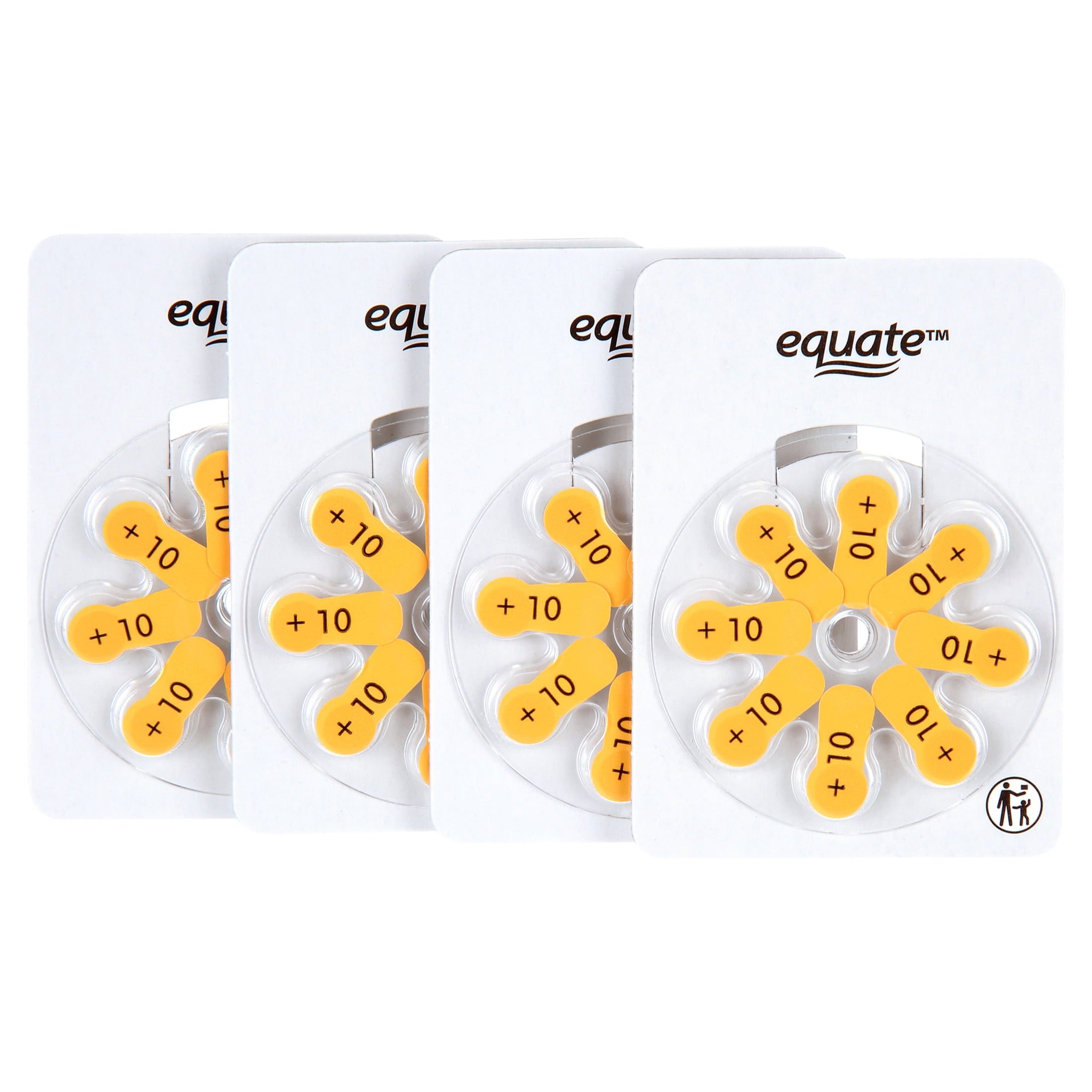 Equate Zinc Air Hearing Aid Batteries, Size 10, 32 Count