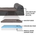 thumbnail image 3 of FurHaven Pet Dog Bed | Cooling Gel Memory Foam Orthopedic Quilted Fleece & Print Suede Lounge Pet Bed for Dogs & Cats, Espresso, Medium, 3 of 9