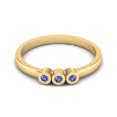 thumbnail image 1 of Round Shape Tanzanite Stackable Women Ring 925 Sterling Silver Gold Vermeil Delicate Jewelry, 1 of 4