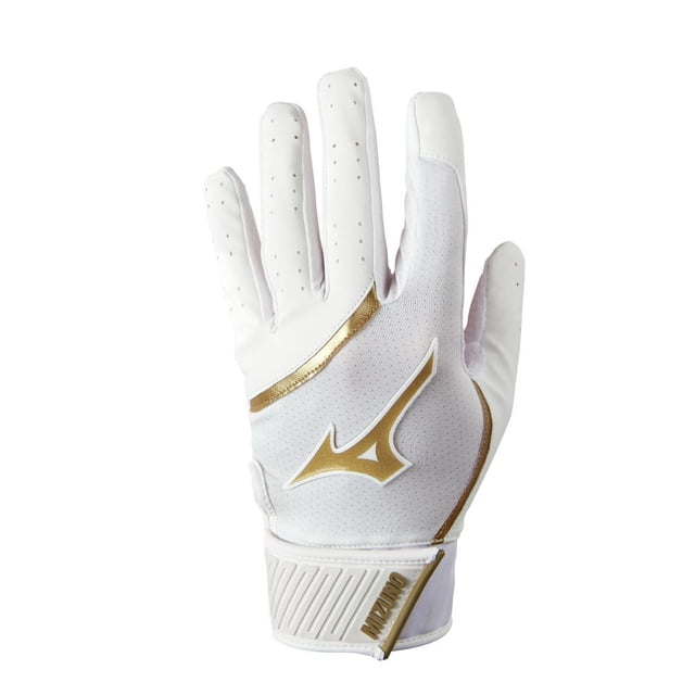 Mizuno Mvp Guante de bateo de béisbol juvenil Blanco-Dorado Xx-Small
