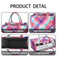 thumbnail image 2 of Large Capacity Tote Bag,Multi Color Plaid Checkered Pattern Handbag Fashion Luxury Tote Bag,15.7"x13"x 5.1" Inches,Laptop Compatible, 2 of 3