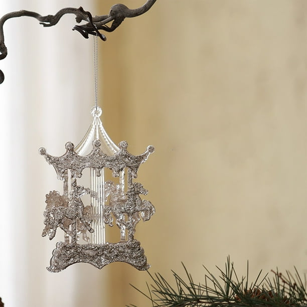 Adorno navideño para ventana con diseño de bailarinas de ballet y carrusel de calabazas, adorno navideño para ventana, decoración festiva para el hogar, decoración navideña para oficina,