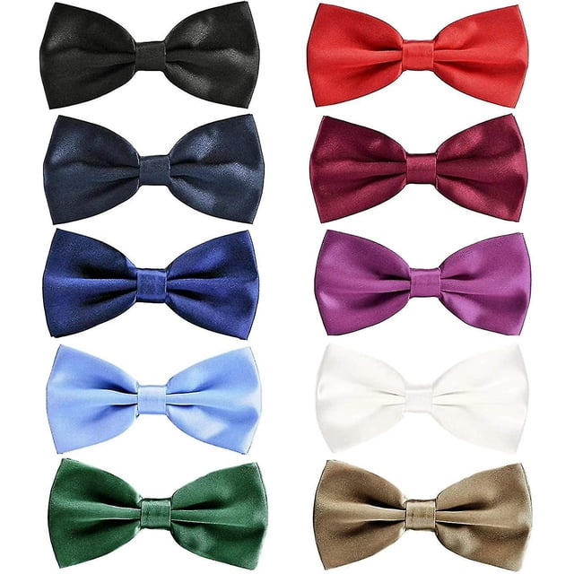 10x Multicolour Pre Tied Bowties Men Bow Ties For Weddings, Party, Formal Gift