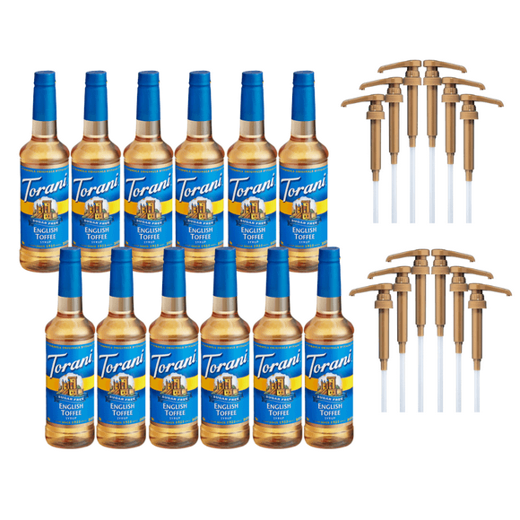 Torani Sugar-Free English Toffee Flavoring Syrup Plastic 750 mL Bonus Squeeze Pump