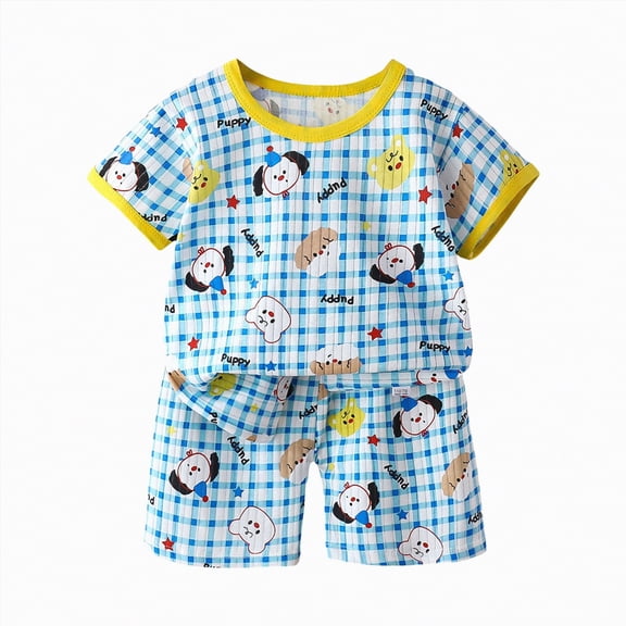 TOWED22 Toddler Baby Boy Clothes Dinosaur Truck Print Short Sleeve T-Shirt Tee Elastic Shorts 2pcs Outfits(Yellow,18-24 M)