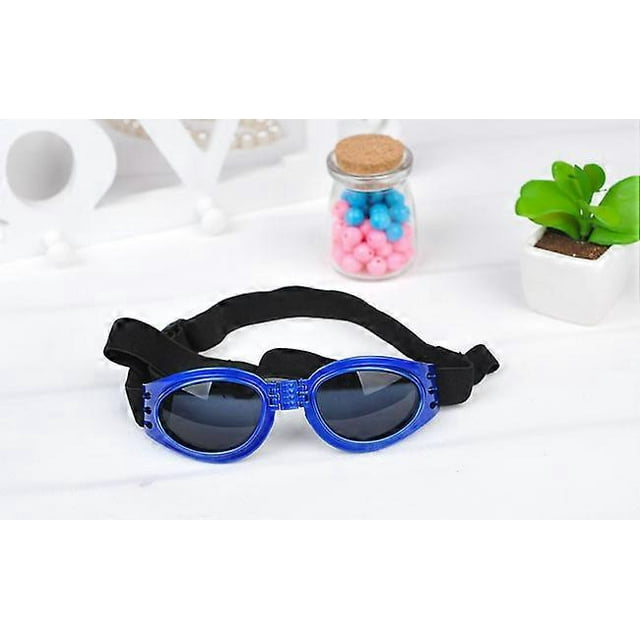 Gafas de sol para mascotas con correa, gafas UV para perros con correa ajustable para la barbilla