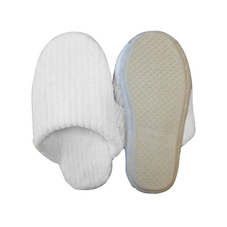 Luxury Extra Plush Soft & Cozy Fleece Premium Closed Toe Slippers Ind. Travel bag Unisex Size White Packing 6 Pairs/ Box