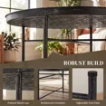 thumbnail image 4 of Round Coffee Table with Hammered Tray Top, 25-Inch Metal Center Table for Living Room or Bedroom, 4 of 5