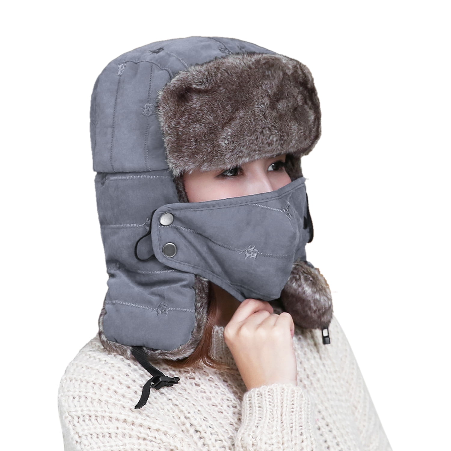 Men Women Winter Thermal Hat Ushanka Trapper Hats Waterproof Windproof