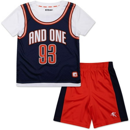 AND1 - Baby Toddler Boy Graphic Tee and Shorts Sporty Outfit Set ...