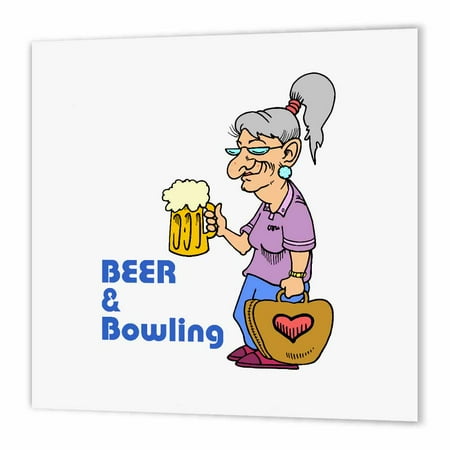 Design Iron On Transfers - 3dRose Funny Beer And Bowling Grandma Sports Design, Iron On Heat Transfer, 8 by 8-inch, For White Material