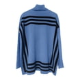 thumbnail image 4 of Chandail pour Femmes Automne/hiver Col Roulé Tricoté Manches Chauve-Souris Design Rayé, 4 of 5