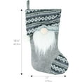 thumbnail image 2 of Gnome Santa 18 Inch Stocking- Snowy Gray Traditional Knit Design, 2 of 5