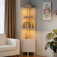 thumbnail image 5 of Corner Storage Shelf with LED Lighting - Efficient Corner Storage, Customizable Multi-Color LED Lighting, Versatile Display & Concealed Storage, Sturdy Industrial Build, 5 of 5