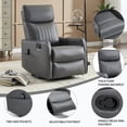 thumbnail image 3 of UHOMEPRO Swivel Rocker Recliner Chair, Faux Leather Manual Recliner with Heat and Massage, 360° Swivel Rocking Recliner Chair for Living Room, Home Theater Seating, Black, 3 of 9