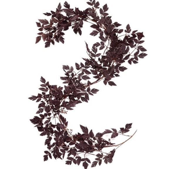 WWG 6 ft Purple Cimicifuga Garland, Artificial Flower Vine Garland, Fall Halloween Thanksgiving Decor, Flexible Shaping for Wreaths, Table Runners, Indoor Outdoor, Includes 1 Vine