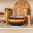 thumbnail image 5 of Vancasso Pasta Bowls, Porcelain 32 oz Pasta Bowls Set of 6, Bohemian Ceramic Salad Bowls Shallow Bowls, Large Serving Dinner Bowls for Soup and Cereal, Microwave and Dishwasher Safe, 5 of 8