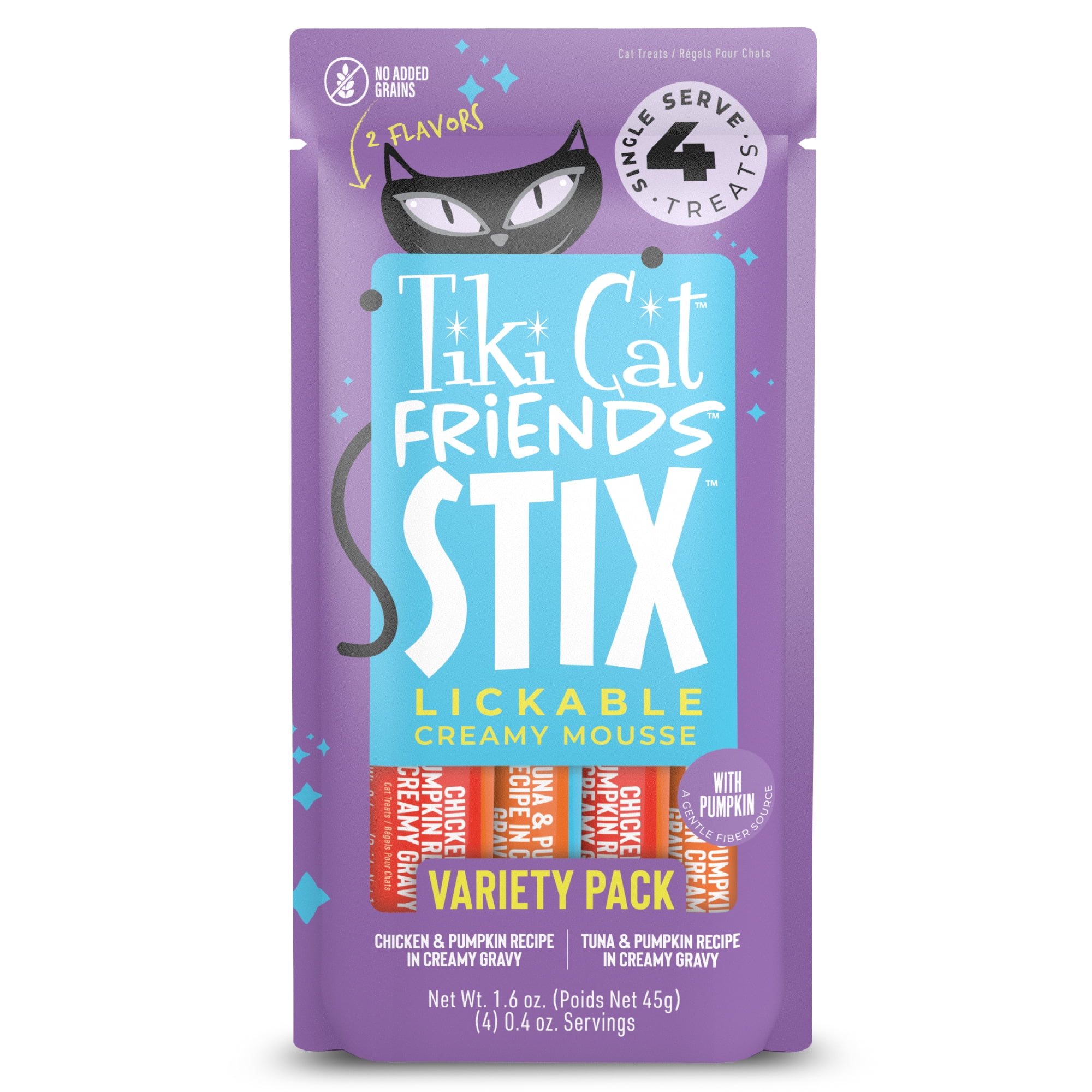 Tiki Cat Friends Stix, Variety Pack, 1.6 oz. Pouch (4 Stix)