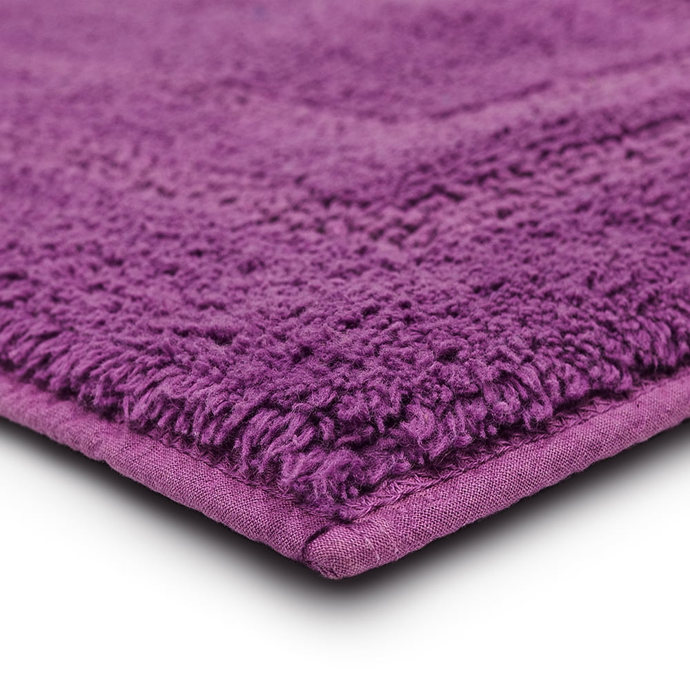 Mohawk Cotton Bath Mat Soft Absorbent Quick Dry Machine Washable Bathroom Mat, Magenta, 24" x 60"