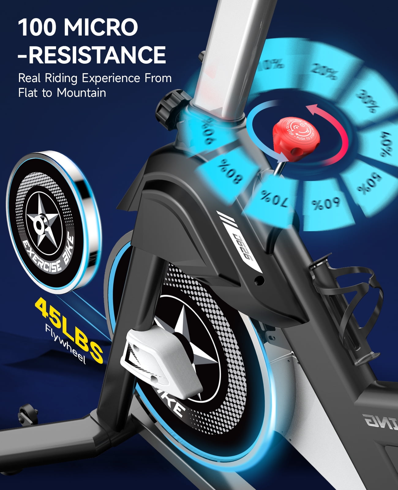 pooboo Magnetic Resistance Exercise Bike, 350lbs Stationary