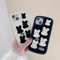 thumbnail image 2 of Designed for iPhone Case,Cute Fluff Bunny Pattern Camera Lens Protection Shockproof Protective Cover Phone Case (White,iPhone 14), 2 of 6