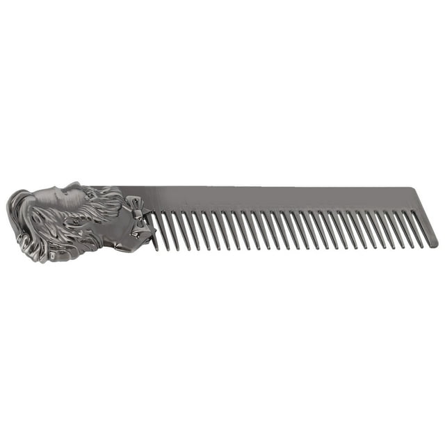 Hair Comb, Oil Hair Styling Spring Comb Pocket Beard Comb for Men Grooming Mustache Comb, Three Dimensional Engraving Vintage Beard Comb for Home Salon Portable Hair Styling Tool