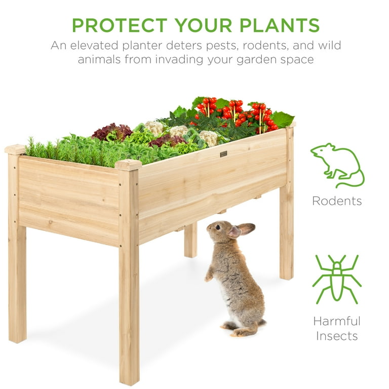 Best Choice Products 48x24x30in Elevated Raised Wood Planter Garden Bed Box Stand for Backyard, Patio - Natural Best Choice Products 48x24x30in Elevated Raised Wood Planter Garden Bed Box Stand for Backyard, Patio - Natural