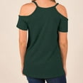 thumbnail image 4 of Camiseta de manga corta sólida de verano para mujer con hombros descubiertos y cuello en V informal con cordones OAVQHLG3B Store lin121212, 4 of 5