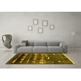 thumbnail image 3 of Ahgly Company Indoor Round Solid Yellow Modern Area Rugs, 4' Round, 3 of 4