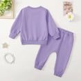 thumbnail image 5 of TOWED22 Baby Toddler Girls Cute 2pcs Fall Winter Clothes Long Sleeve Round Neck Tee and Cozy Joggers Outfits Clothing Set(Purple,2-3 Y), 5 of 9