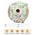 thumbnail image 6 of 15 Inch Round Placemats Set of 4, Easter Non Slip Heat Insulation PP Table Mats, Spring Rabbit Botanical Flowers Eggs Plaid Washable Place Mats for Kitchen Dining Party Table Decor, 6 of 7