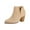 Beige, variant on Fall Dress Boots for Women Ladies Fashion Suede Cut-Out Chunky Block High Heel Zip up Dressy Ankle Booties